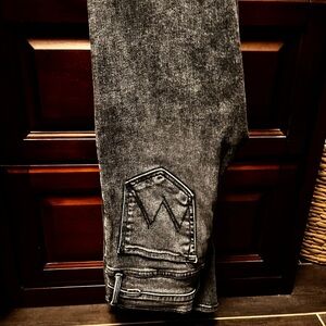 MOTHER Washed Black Bootcut Jeans